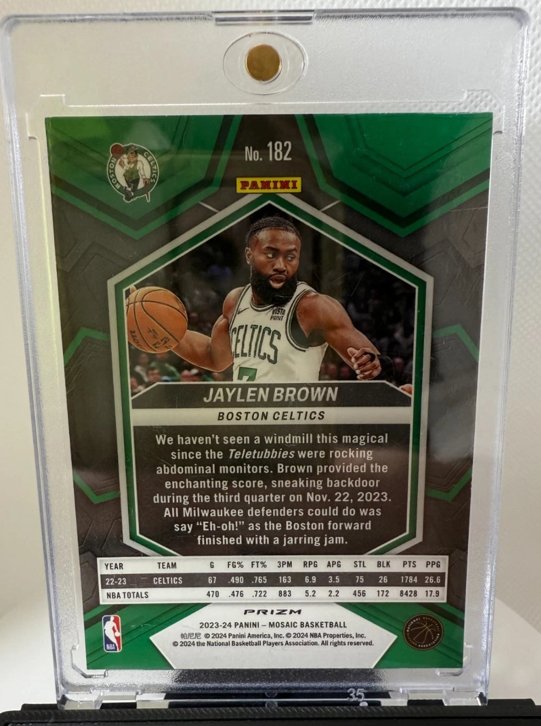 2023-24 Mosaic Jaylen Brown Blue Reactive Celtics