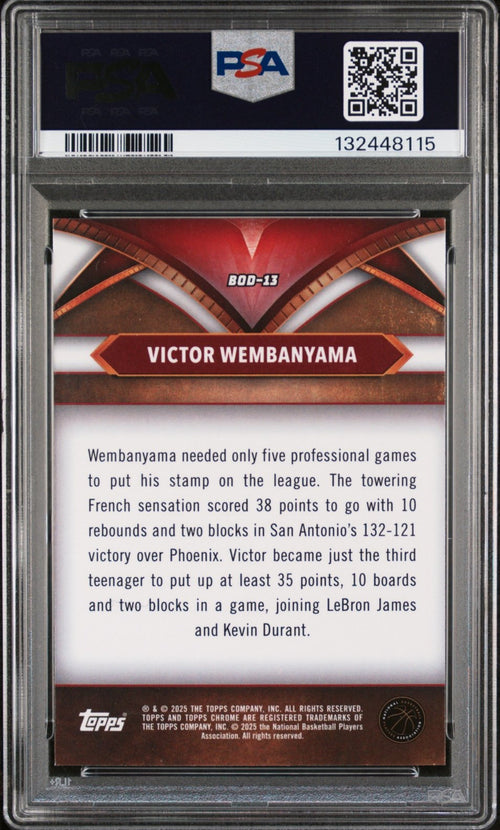 2024 Topps Chrome Ball Of Duty Victor Wembanyama #BOD13 PSA 10
