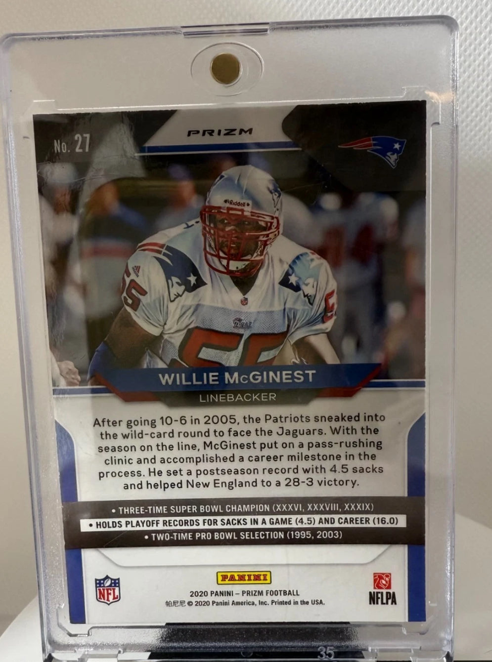 Panini Prizm Willie McGinest Orange Prizm Patriots